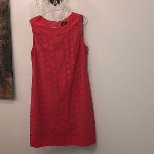 Adrianna Papell Coral Polka Dot Dress, Size 14